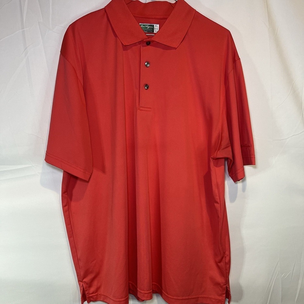 Ben Hogan Performance Polo Mens XL Red Solid Polyester Golf Shirt Casual‎